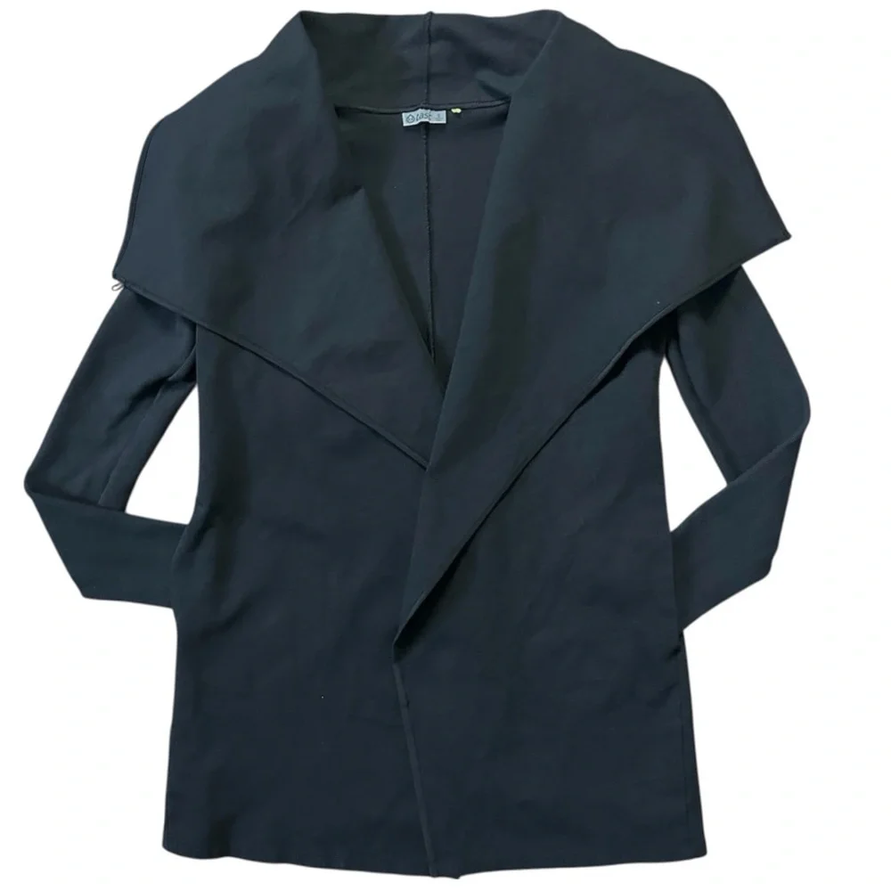 TASC Performance Midtown Wrap Organic Cotton & Bamboo Blend Sweater Black Small - Picture 7 of 12